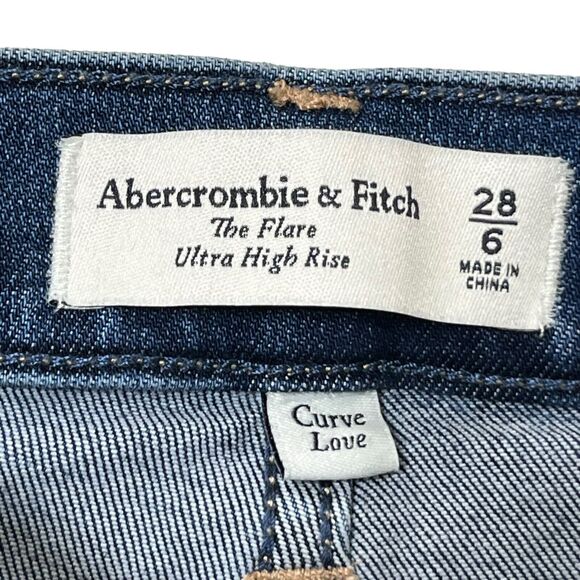 Abercrombie & Fitch Curve Love The Flare Ultra High Rise Jeans Women’s 28 - Picture 10 of 13
